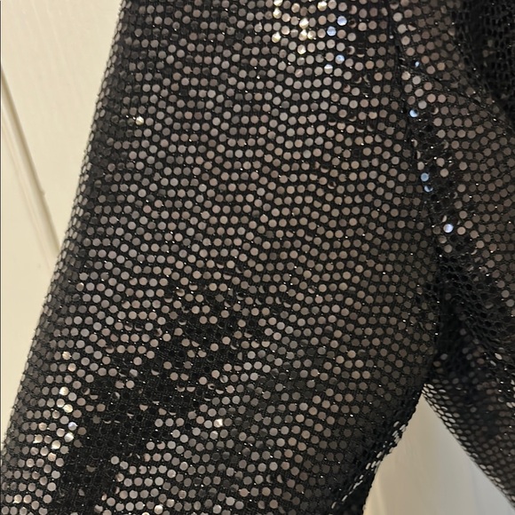 NWOT Black Sequin Wrap Dress - Picture 3 of 4